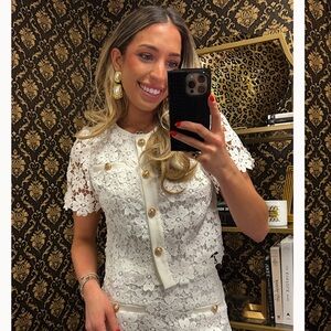 Elegant White Lace 2 Piece short set